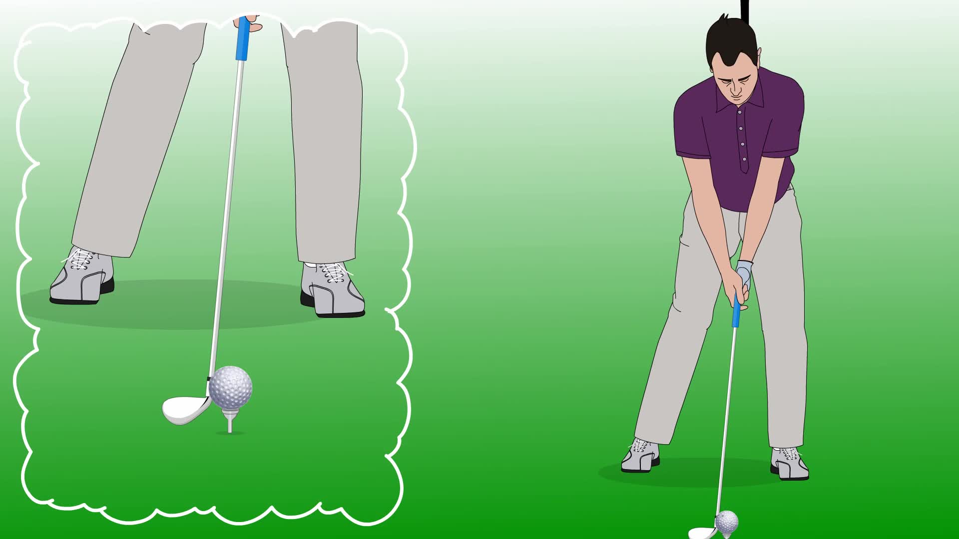 Memegang tongkat golf